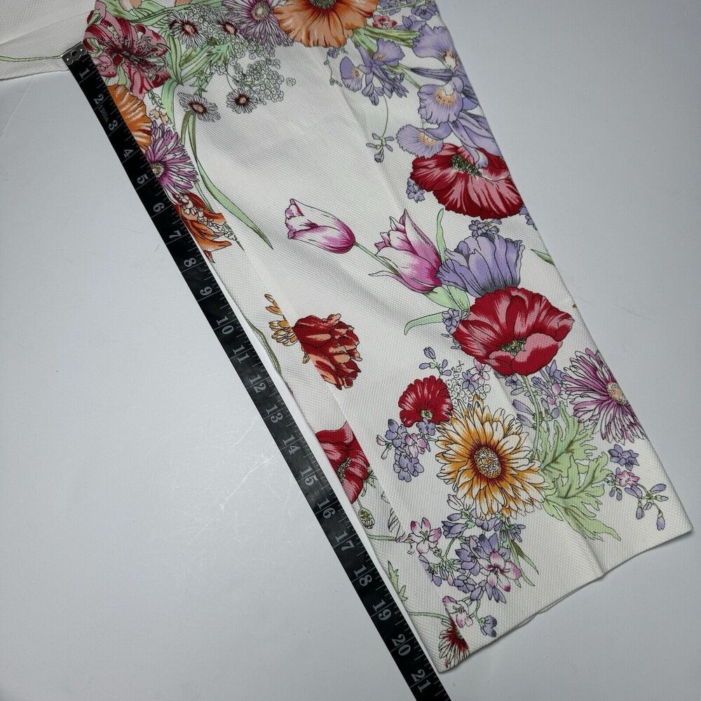 Renato Nucci Cropped Pants Womens Large White Textured Floral Made in France - Picture 12 of 14